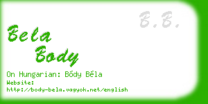 bela body business card